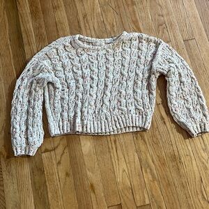 Moon&Madison confetti cropped sweater women's L very soft cable knit